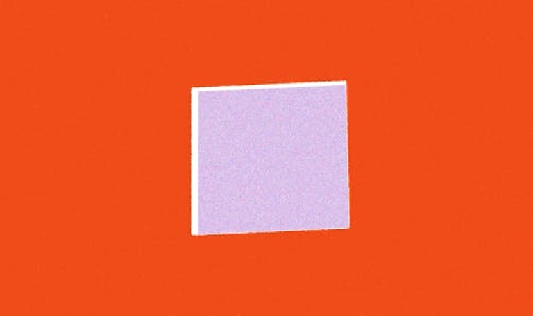 gray square in red background